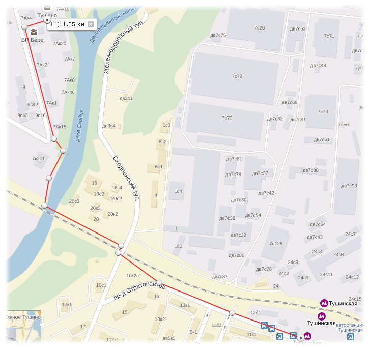 Схема прохода от метро